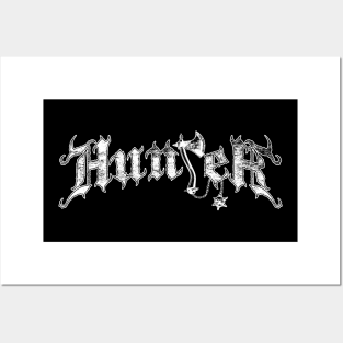 DenialJ Evil Merch - Hunter Logotype with Axe White Posters and Art